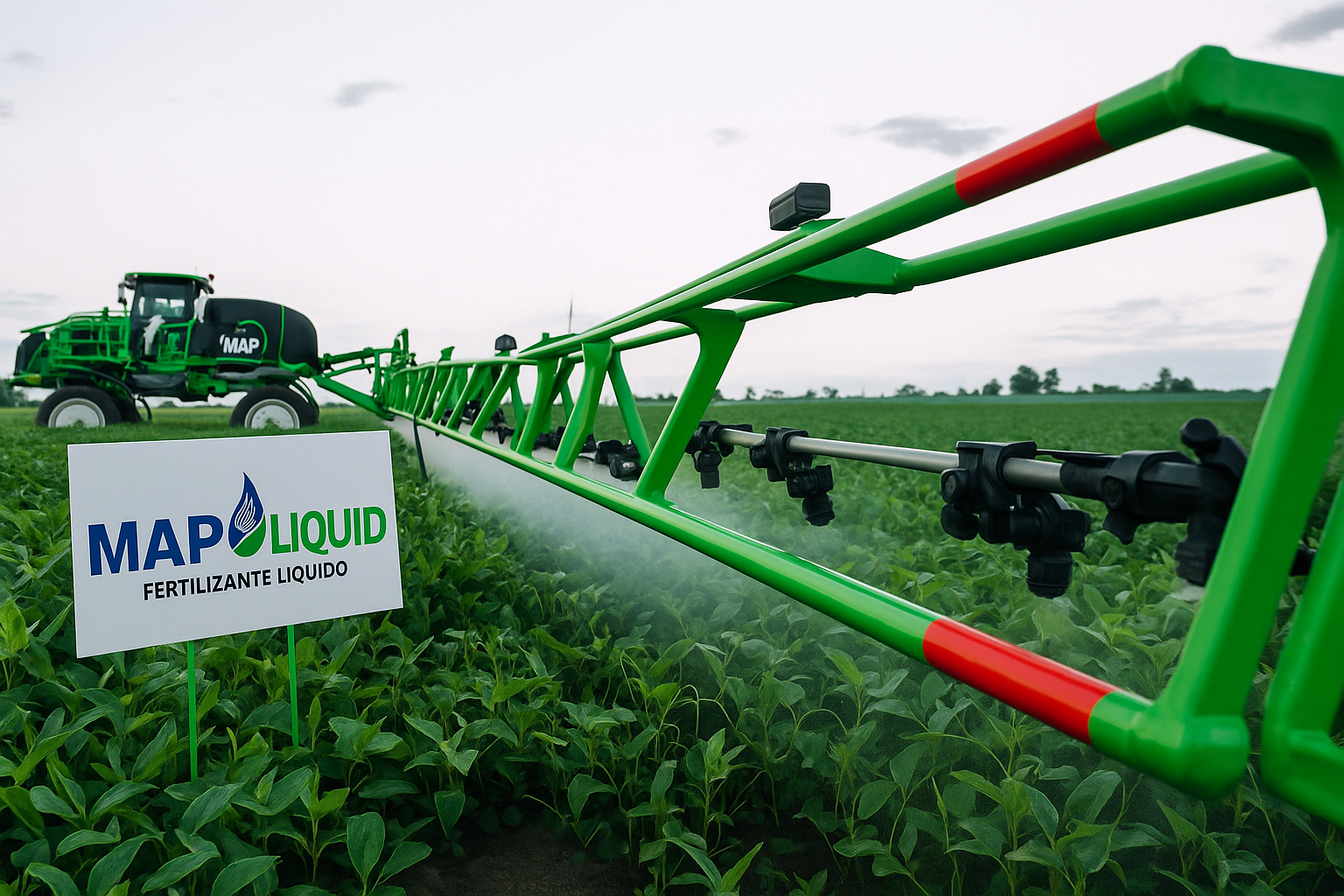 Fertilizante líquido MAPLIQUID aplicado no campo