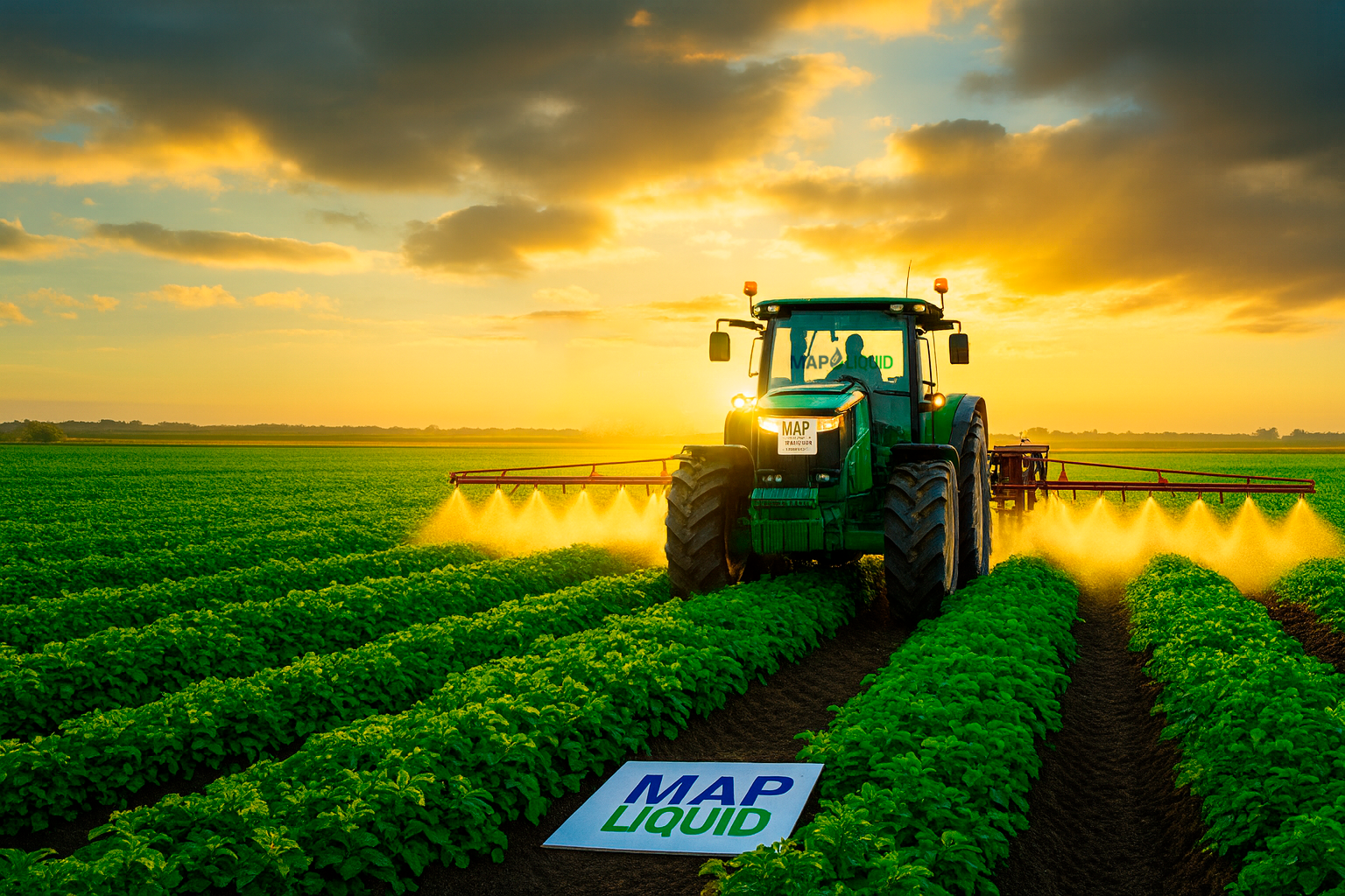 Fertilizante líquido MAPLIQUID aplicado no campo
